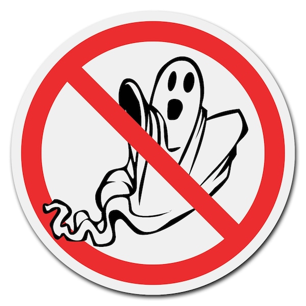 Corrugated Plastic Sign With Stakes 24in Circular-No Ghosts